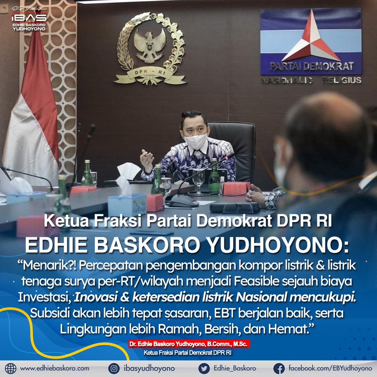 IbasNews's tweet photo. Percepatan pengembangan kompor listrik &amp; listrik tenaga surya per-RT/wilayah menjadi Feasible sejauh biaya Investasi, Inovasi &amp; ketersedian listrik Nasional mencukupi. Subsidi akan lebih tepat sasaran, EBT berjalan baik, serta Lingkungan lebih Ramah, Bersih, &amp; Hemat."
#IbasNews https://t.co/IdNS9n044E