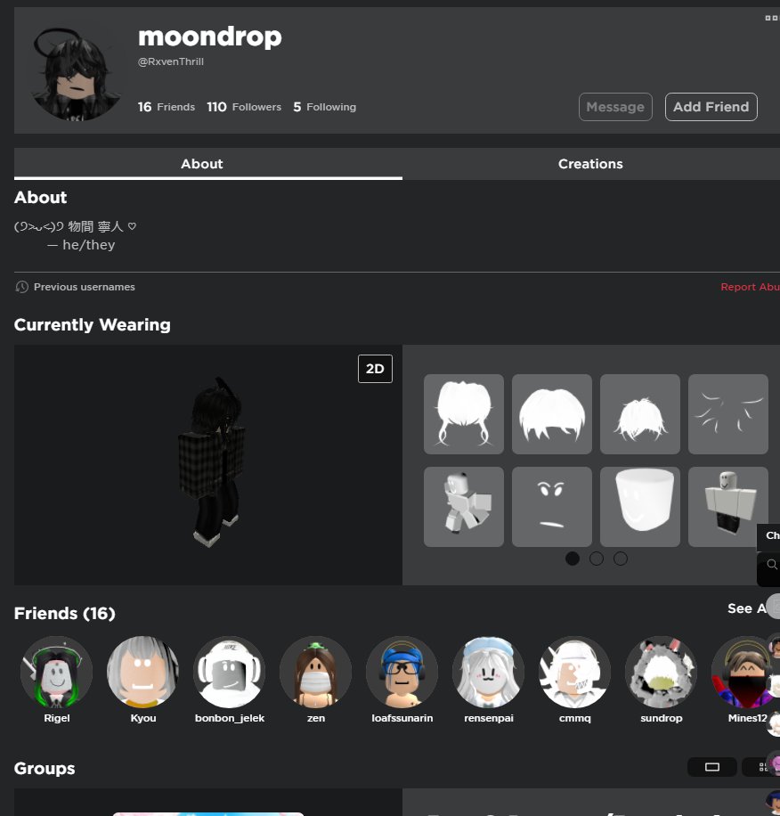 sleepynxna's tweet photo. 2 user 1 account scammer
Roblox users: ninica1212 / RxvenThrill
You'll be added to the ninica account and then they'll be sending you a gamepass from another and claim it to be their friend's account.
#royalehighscammer #royalehightrades #royalehightrading #rhscam https://t.co/cMz2vIAteP