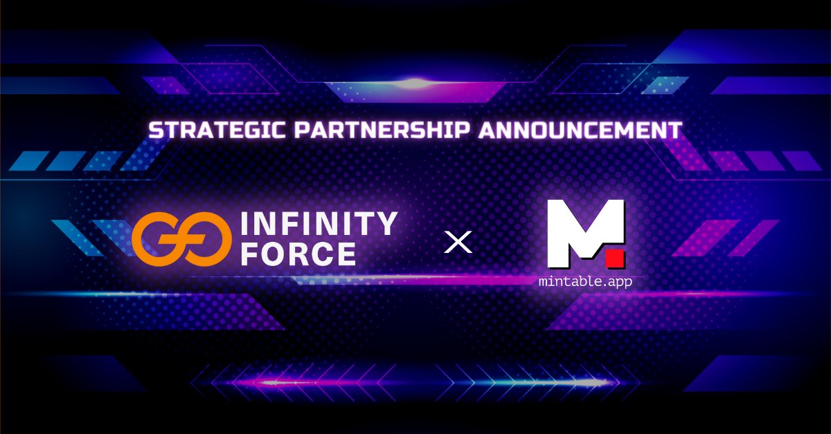 💥 Strategic Partnership Announcement!!💥

#InfinityForce is partnering with <a href="/mintable_app/">Mintology by Mintable</a> one of the top #NFT marketplaces! 🤝

Are you even surprised?! 

Together we are reducing the friction of joining #NFTgames for all of our #guildmanagers and #players! 🤑