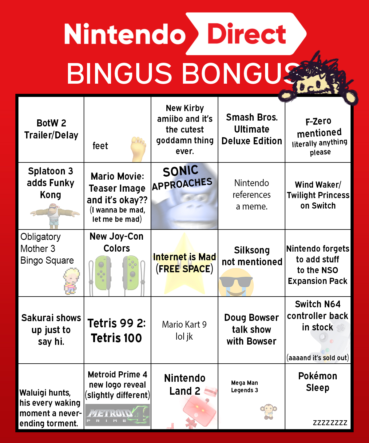 Nintendo Direct Bingo - February 2023 : u/Lots_of_Biskits