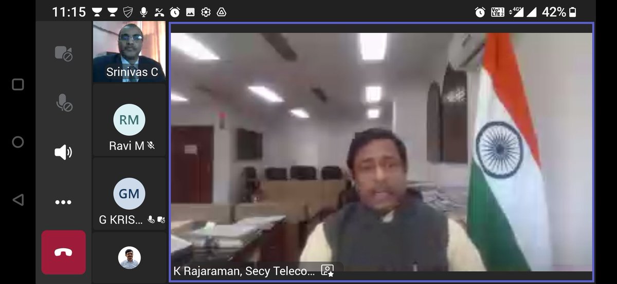Sh. K. Rajaraman, Secretary (T) <a href="/DoT_India/">DoT India</a> inaugurated the Webinar on “Artificial Intelligence - Applications in Telecom Sector” today on at 11:00 Hrs  organized by National Telecommunications Institute for Policy Research, Innovation and Training (NTIPRIT). 1/3