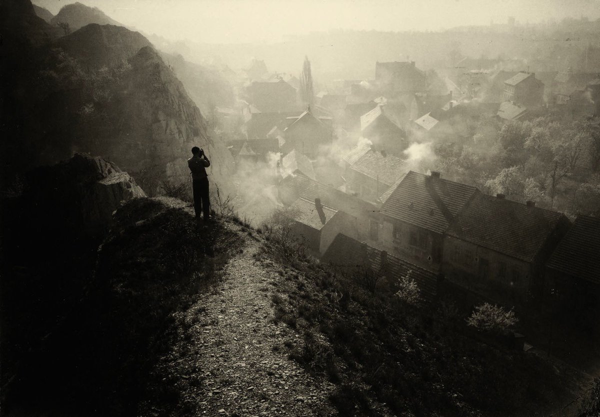 Little-known Czech photographer Premysel Koblic’s wonderfully atmospheric image ‘View of a Village from Above’ ticks all the boxes for me (1930)