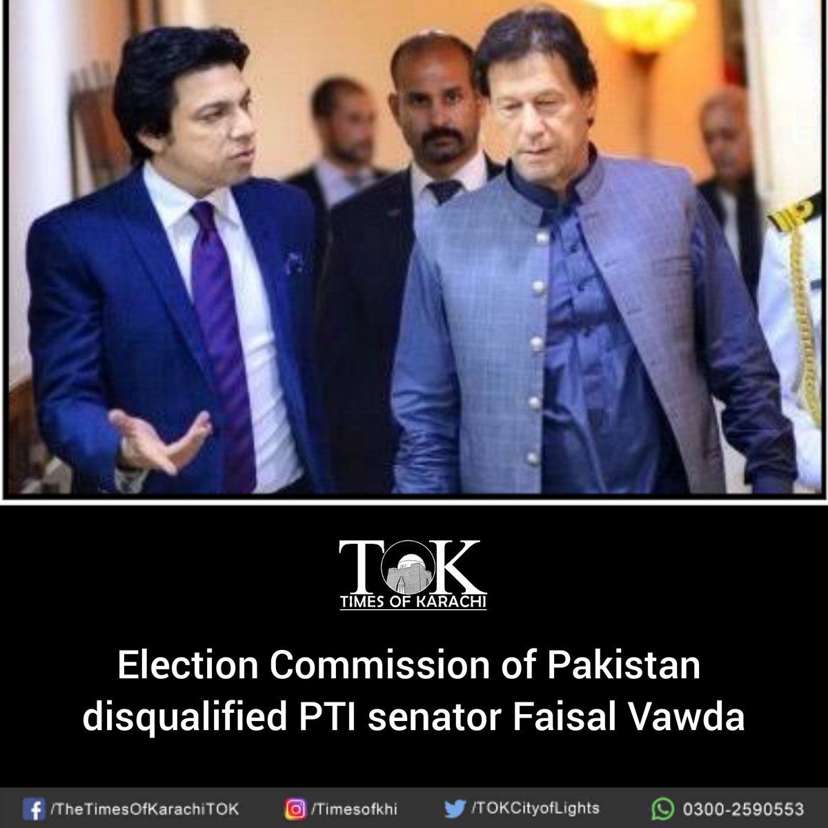 TOKCityOfLights's tweet photo. BREAKING | Election Commission of #Pakistan disqualified #PTI senator #FaisalVawda for life over allegedly concealing information about his dual nationality. A three-member ECP bench announced the reserved verdict. Vawda had won the 2018 general election from #Karachi's NA-249. https://t.co/QMdMAHAD0o