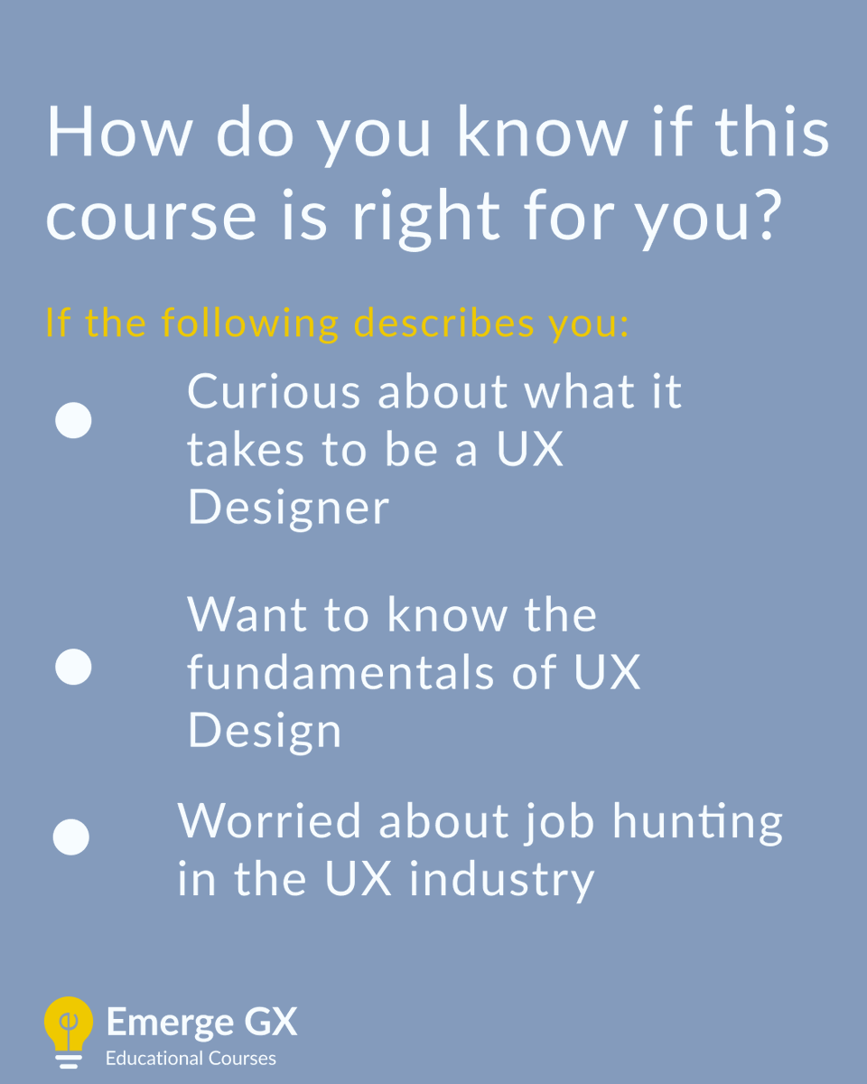 EmergeGx's tweet photo. Always wanted to learn UX Design but didn’t know where to start? 😕

Here’s your chance with our new course with Eric Lee, Beginner’s Guide to UX Design.✨

Register today and get the EARLYBIRD DEAL, ending February 18! https://t.co/wjAZQRv3ik
#DesignCourse #UXDesignCourse https://t.co/aMAXHPNddb