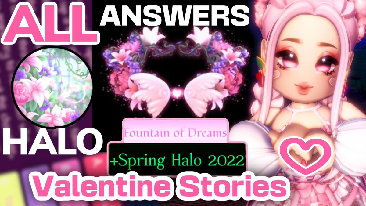 CakeNoms's tweet photo. 2022 SPRING HALO ANSWERS ❤️ ALL 16 Valentines Fountain Halo Story Answers Royale High https://t.co/WJDF0McMID  

@Roblox #RoyaleHighHalo #royalehigh https://t.co/S84Lwf5OBC