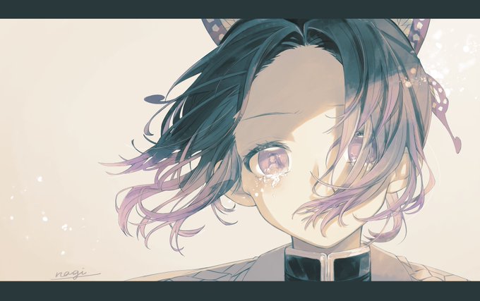 雪津さんがTwitterに投稿した胡蝶しのぶ(鬼滅の刃)のイラスト。