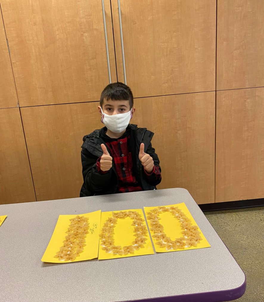 SFIS_USA's tweet photo. Our KG students celebrated their 100th day of school last week. The students created a piece of art using pasta, glue, and paper. So fun! https://t.co/uBXgOZc2Hk