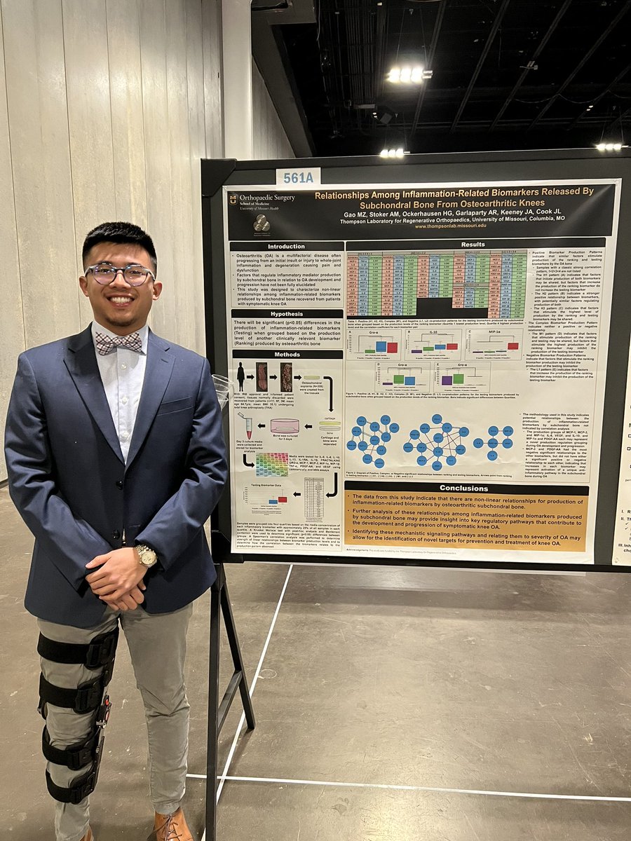 Thrilled to have presented 2 posters at #ORS2022 I am grateful for my mentors and collaborators at the Thompson Lab for Regenerative Orthopaedics. @MUOrthopaedic