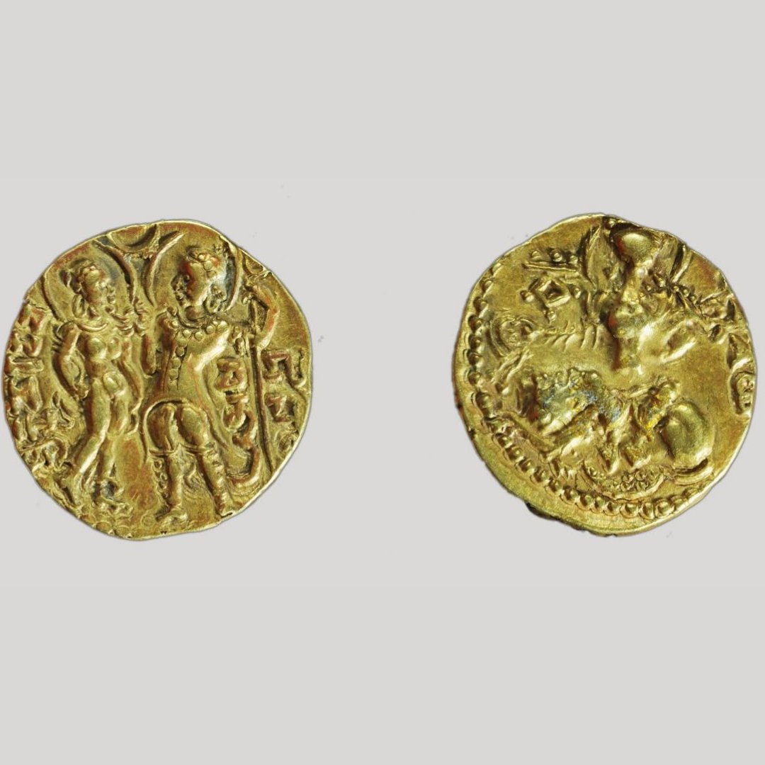 NMnewdelhi's tweet photo. 🖼️Gupta Coin (Chandra Gupta-I) I Bharatpur, Rajasthan I C.4th Cent. CE I Gold I 7.8 gm. Dia: 1.9 cm
#ObjectOfTheDay #NMCollection #Numismatics collection https://t.co/qalaJxvRgH