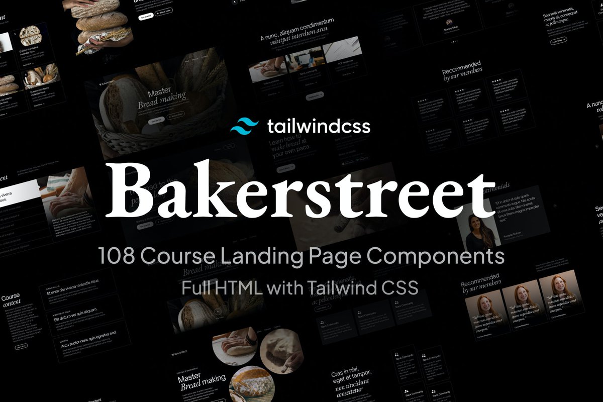 🎉 Just launched our 4th UI kit. 

Say hello to 🍞 𝑩𝒂𝒌𝒆𝒓𝒔𝒕𝒓𝒆𝒆𝒕!

An elegant course landing page kit made in collaboration with <a href="/nicolasparies/">nico has left this place</a>.