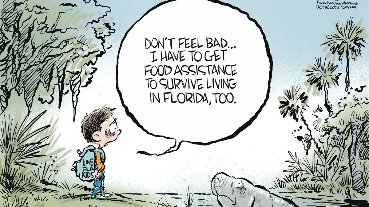 DemsKeys's tweet photo. In DeSantis-stan families are focusing on having better cars to live out of.
Ron ignores the housing crisis & pushes for more tax cuts to the 1% of FL corporations that even pay any.
Children & manatees get ignored.
DeSantis snores.
When we V💙TE we can #BuildBackBetterFL https://t.co/utAFKdKgYT