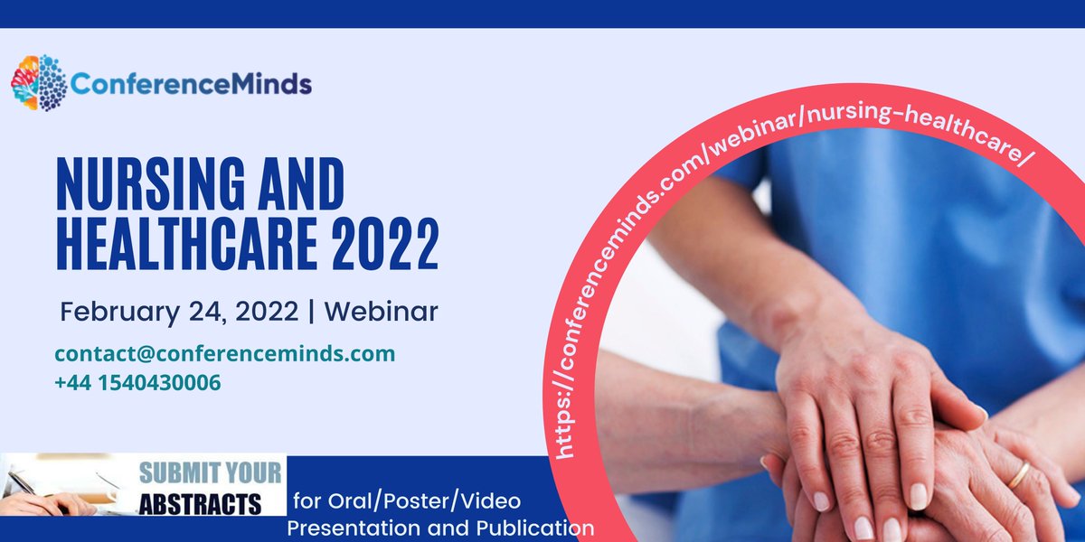 conferenceminds's tweet photo. Dear All, on behalf of Organizing Committee of #conferenceminds, We absolutely delighted to welcome you to the #Nursing_and_Healthcare_2022 which is scheduled #Online during #February 24, 2022.
For the conference details please visit: https://t.co/PiRiKT1d8k
Mob: 441540430006 https://t.co/K0GhoqaioG
