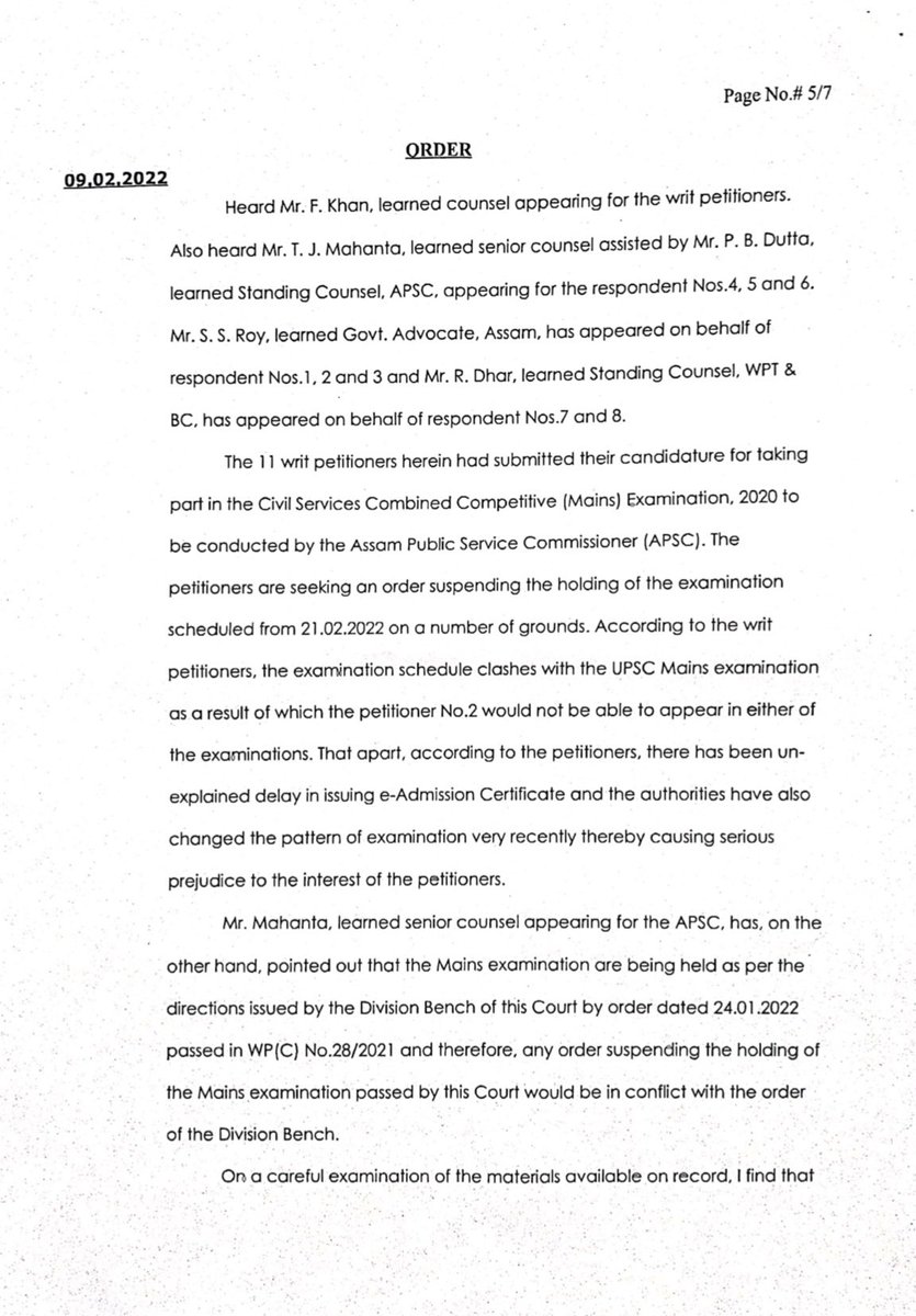 AdvFiruzKhan's tweet photo. #APSCMAINEXAM2020
WP(C) 812/2022, Bikas Borah &amp; 10 Ors. -Vs- The State of Assam &amp; 7 Ors.

Today’s order passed in the case. https://t.co/Gn9aA9zvLH