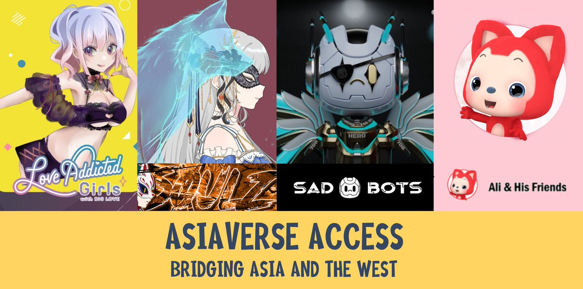 I'm excited to announce our newest initiative AsiaVerse ACCESS, bringing the best WLs to you. 

You MUST
1️⃣ Follow @SoudanNFT_LAG, <a href="/SoulZ_NFT/">SoulZ Co</a>, @SadBotsNFT, <a href="/0xALINFT/">ALI & HIS FRIENDS</a>, <a href="/TheNFTAsian/">Asian Atoza 艾涛 💫 | AI x Crypto</a>
2️⃣❤️, RT, Tag 3 Others under this tweet
3⃣ Join all discords

DM me if you run communities in Asia.
