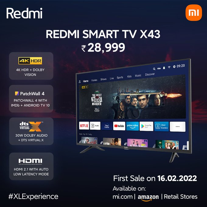 D_Upadhyay1's tweet photo. @XiaomiTVIndia A1: 4K content.
(Redmi Smart TV X43 allows us to view high-resolution 4K content)

#RedmiSmartTVX43 #XLExperience 
@XiaomiTVIndia 
join
@SHINING_WAYs 
@NishankaDas2 
@Abhijeet_Rockx https://t.co/oahzVhFlWi