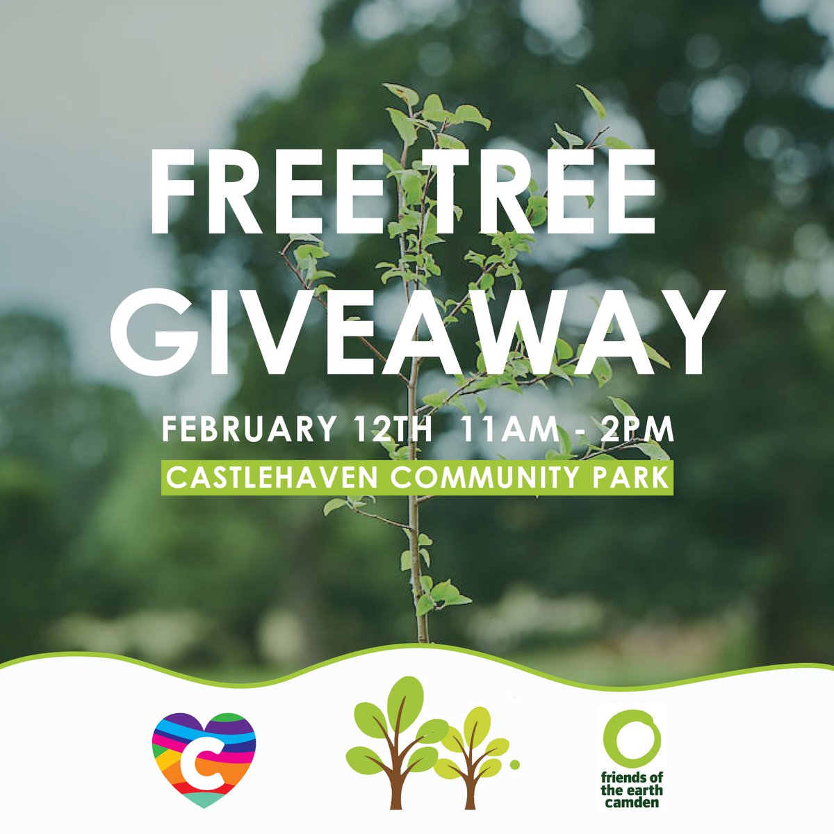 CCA_Camden's tweet image. Only three days to go till the @CamdenFoE &amp;amp;  @ThinkDoCamden FREE Tree Giveaway🌳🌲🌳

Come down to our #CommunityPark from 11am - 2pm on February 12th to pick up a free tree to plant in your garden or in a pot on your balcony 🪴

 #SaveTheDate #CommuniTrees #CCA