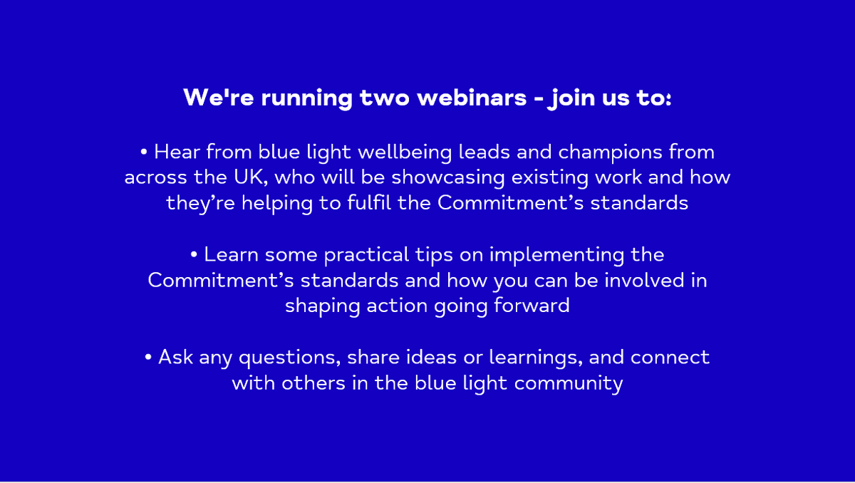 mindbluelight's tweet photo. 📢 Find out more about the Mental Health at Work Commitment in the emergency services 📢

Read our info and register for the best webinar for you ➡️ 1. https://t.co/okZNk7T6IX OR 2. https://t.co/HxDdZtp9hm https://t.co/mxHzvg1Bs6