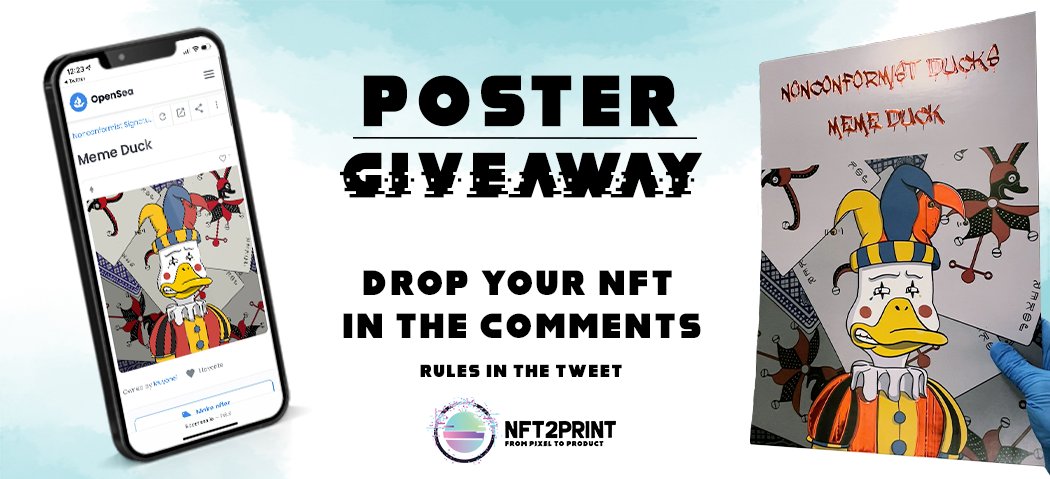 offlineoyo's tweet photo. 🚨WIN a FREE Premium foil Poster of your own NFT 🚨

Rules to WIN:
1️⃣ Drop your NFT in the comments
2️⃣ Follow @NFT2PRINTCOM
3️⃣ Tag 2 NFT FRIENDS
4⃣ Like &amp; RT this post

🌍EUROPE ONLY

⌚️ENDS 11-02-2022 10:00 CET

#NFTGiveaway #nft #nfts #NFTGame #NFTdrop #NFTartist #NFTartist #AR https://t.co/VZpJsZ6xRe