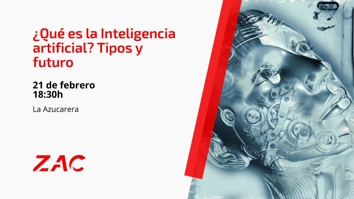 Conoce qué es la #InteligenciaArtificial 🖐️

👉 La Azucarera
21 febrero, 18:30h 

⚠ ¿𝙌𝙪𝙚́ 𝙚𝙨 𝙡𝙖 𝙄𝙣𝙩𝙚𝙡𝙞𝙜𝙚𝙣𝙘𝙞𝙖 𝙖𝙧𝙩𝙞𝙛𝙞𝙘𝙞𝙖𝙡? 𝙏𝙞𝙥𝙤𝙨 𝙮 𝙛𝙪𝙩𝙪𝙧𝙤 
A͟p͟ú͟n͟t͟a͟t͟e͟ ✅ bit.ly/21FEBIArtifici…