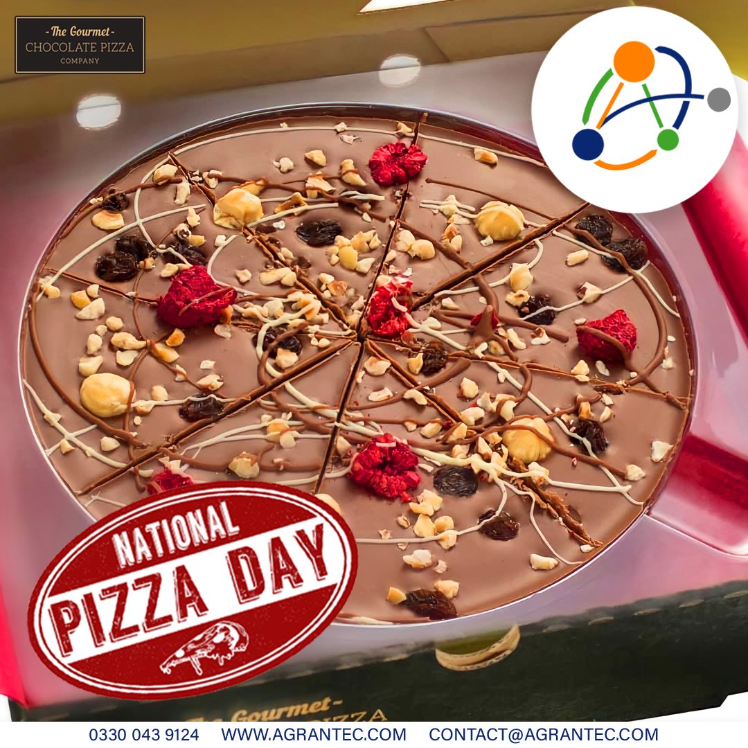 Agrantec's tweet photo. It's National Pizza Day! At Agrantec we are big fans of a cheesy pizza but a sweet pizza hits differently! Here is @ChocPizzaCo pizza- what better way to get over that midweek slump!
#nationalpizzaday #inventorymanagement #stockcontrol #foodtraceability #NotaZone https://t.co/10xpLPNBck
