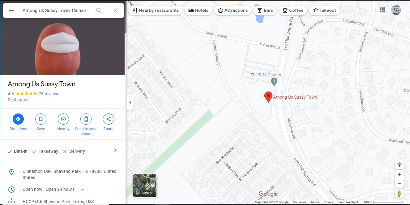 DoodChill on X: Who wants to eat at Among Us Sussy Town?  t.co7ePESoILDb  X