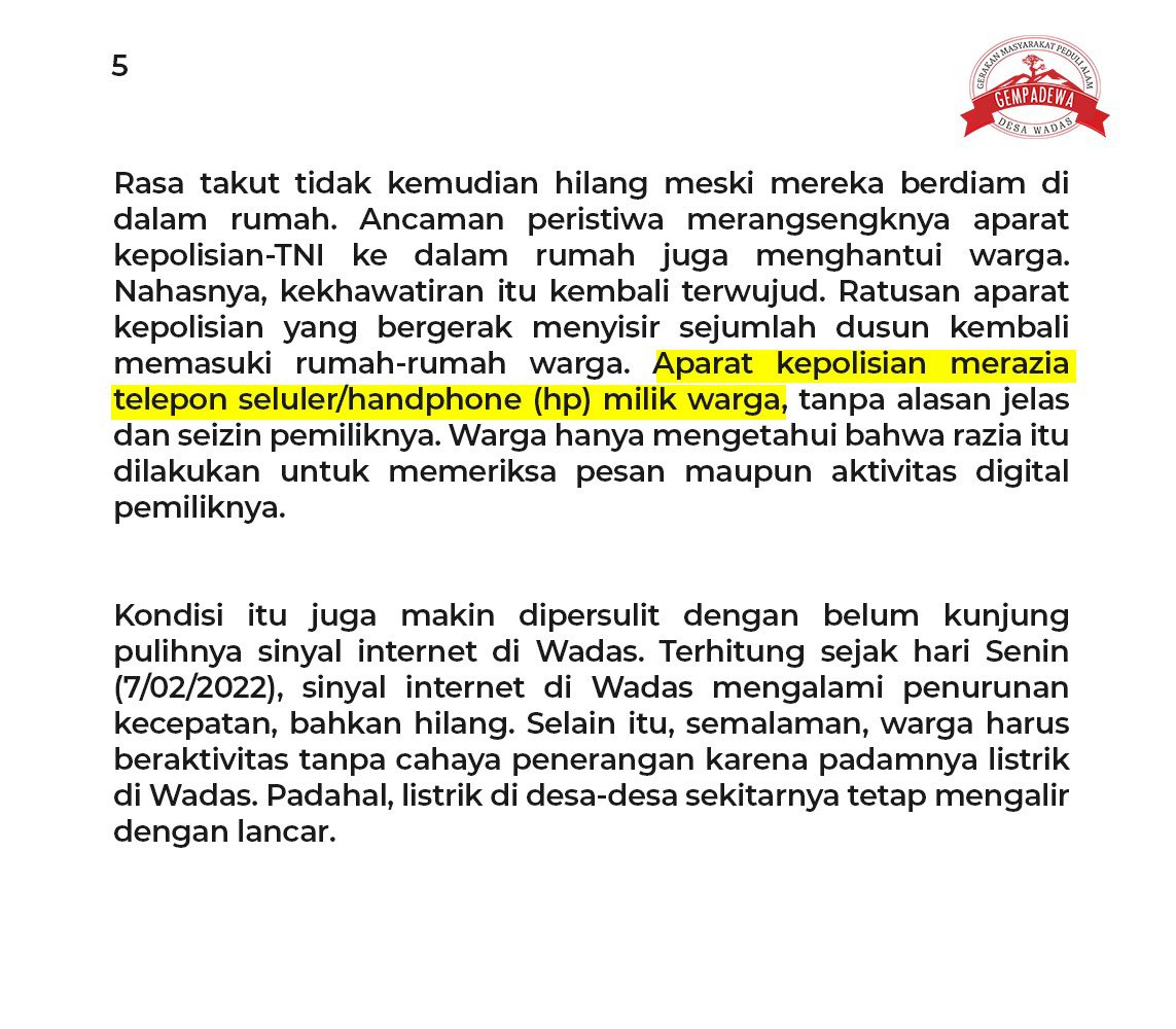 Wadas_Melawan's tweet photo. #Wadas_Melawan #WadasMemanggil #StopPengukuranDiWadas
#TarikAparatDariDesaWadas #FaktaWadas https://t.co/kGT4DSDJzl