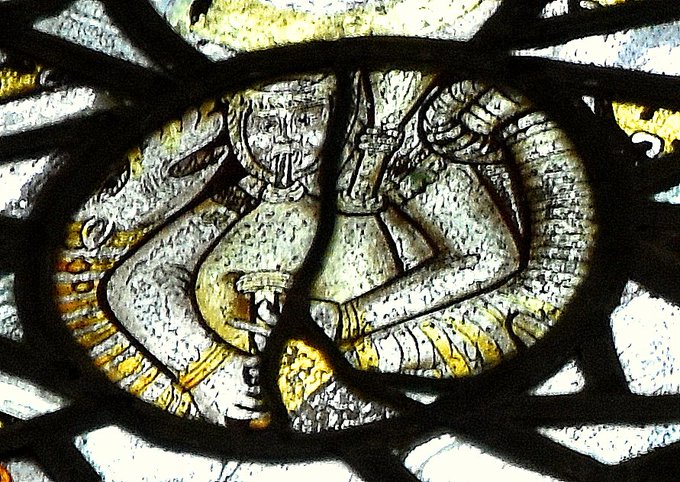 #AnimalsInChurches #MusicInChurches #Medieval #StainedGlass 
Northleach, Gloucestershire.