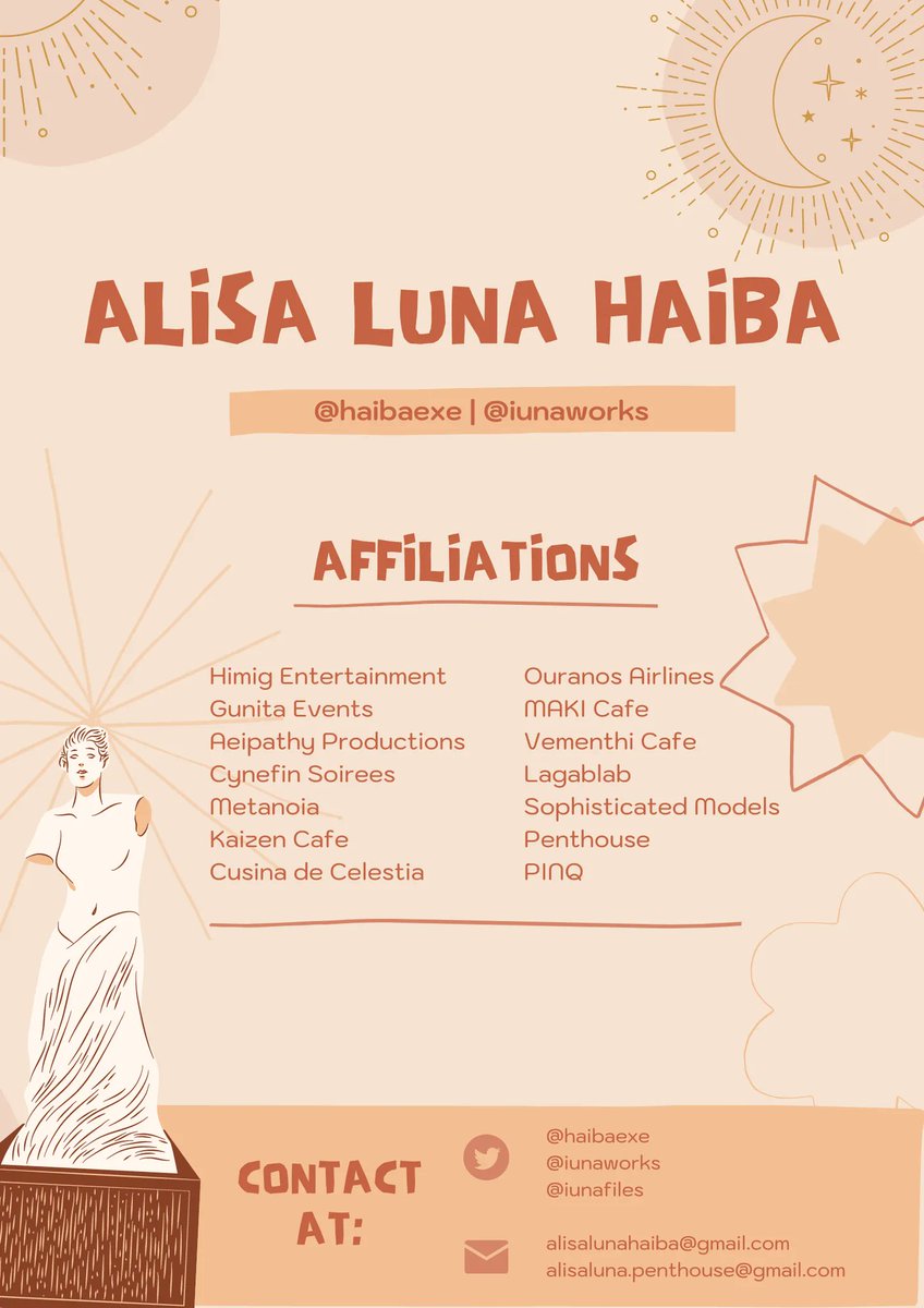 ⠀

                         haibaexe-works.⠀

                   Alisa Luna Haiba 

⠀⠀⠀⠀⠀⠀⠀⠀⠀