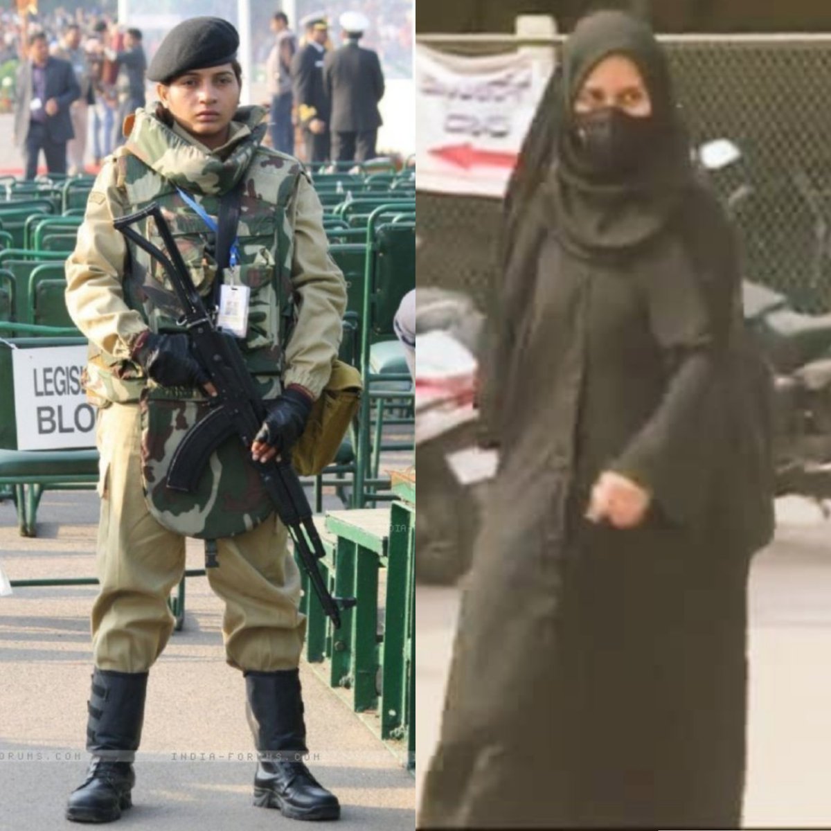 prashanthpraj's tweet photo. The real #Sherni is always with the uniform , either to protect the country or to study .. Not under #Hijab ..don't get confused .. Indian women are our pride.. Don't suppress them under #Hijab 

#HijabNahiKitaabDo
#NoHijab 
#SayNoToHijab 
#UniformCivilCode https://t.co/GhoiPnkcsv