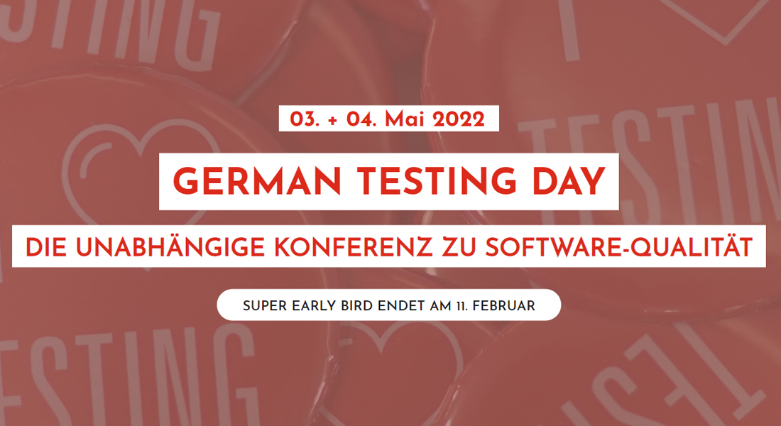 Am Freitag endet unser Super Early Bird: Holt Euch jetzt noch Euer Ticket für nur 595,- EUR und seid im Mai in Frankfurt mit dabei! Programm und Infos unter: germantestingday.info/german-testing…