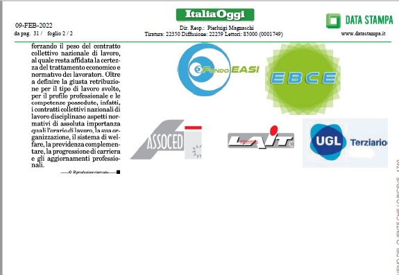 Su <a href="/ItaliaOggi/">ItaliaOggi</a>  Il Ccnl è al rinnovo. Procede spedito il confronto tra le associazioni datoriali Assoced, Lait e la <a href="/ugl_terziario/">Ugl Terziario</a> per il rinnovo del contratto nazionale di lavoro del settore Ced, Ict, Professioni Digitali e Stp, scaduto lo scorso 31 dicembre. <a href="/MalcottiLuca/">luca malcotti</a>