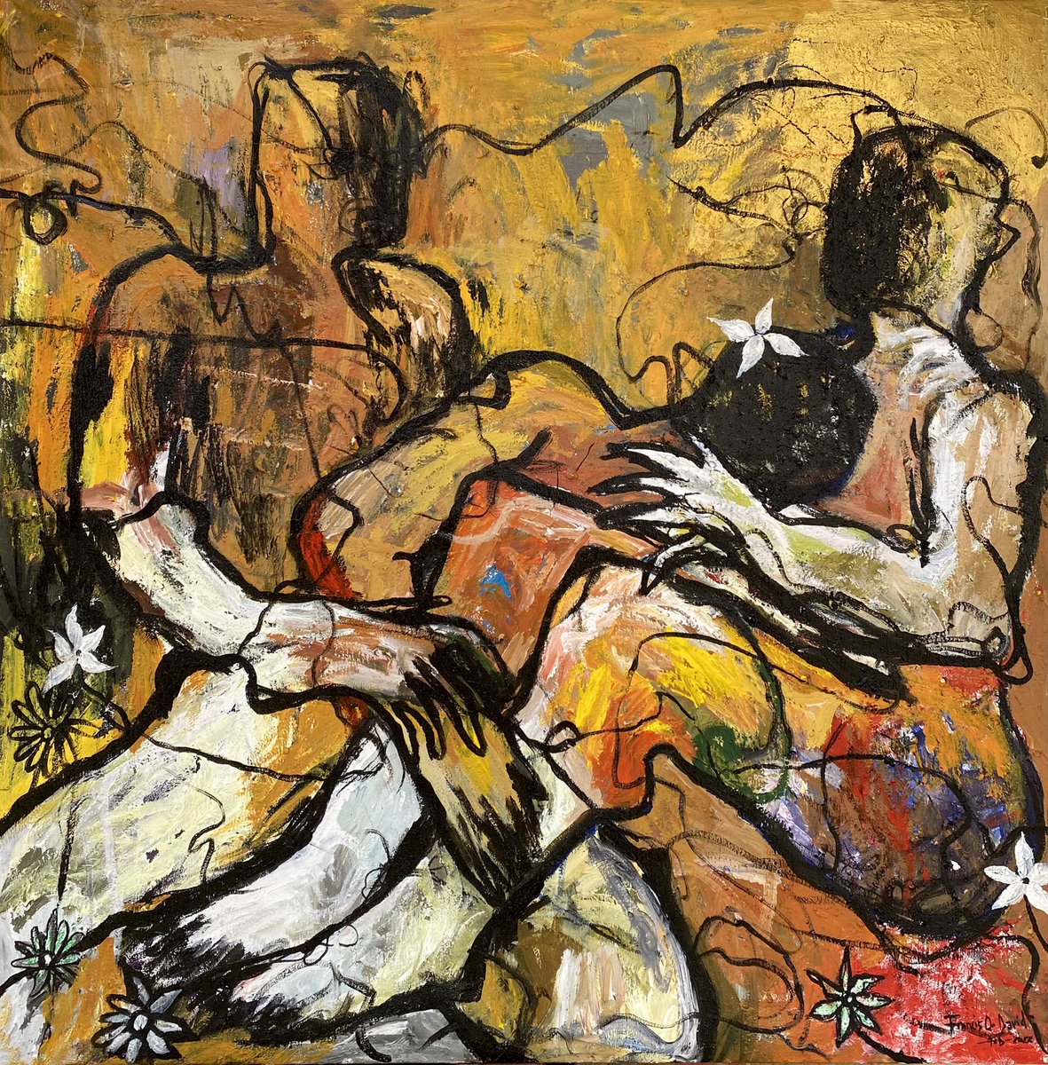 FODVISUALART's tweet photo. A shoulder to lean on
Acrylic on Canvas
45’ x 45’ inches 
2022 https://t.co/3kKSfddMNl
