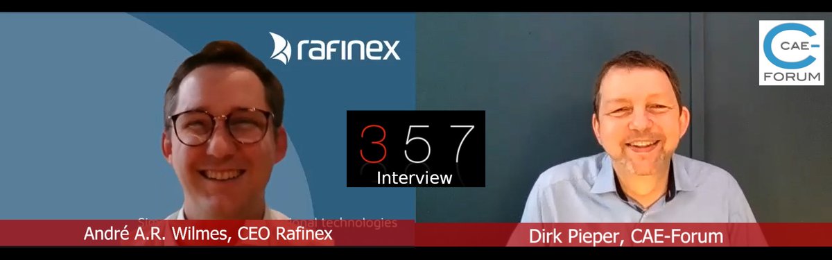 The first 357 Interview
in #2022 : #Rafinex with #Moebius  youtu.be/89vbKJFmk5E 
Thanks Andre!
#CAE #Simulation #simulationfriday