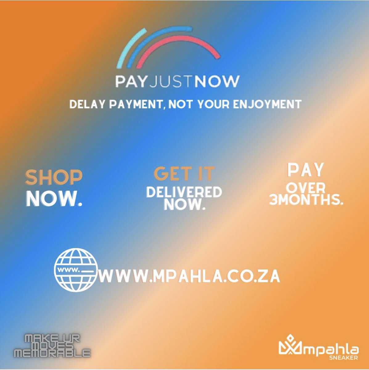 mpahla_sa's tweet photo. A brand for those who refuse to be defined by their background…

Enjoy the fresh mpahla 👟 while paying in instalments. Delay payment not your enjoyment.

#CBDTWITTERPARTY | CBD Twitter | BU and Yoli | Nandos | #AngekeBelunge | NSFAS | I Blew It | Please Call Me | https://t.co/saMKuRxnwf