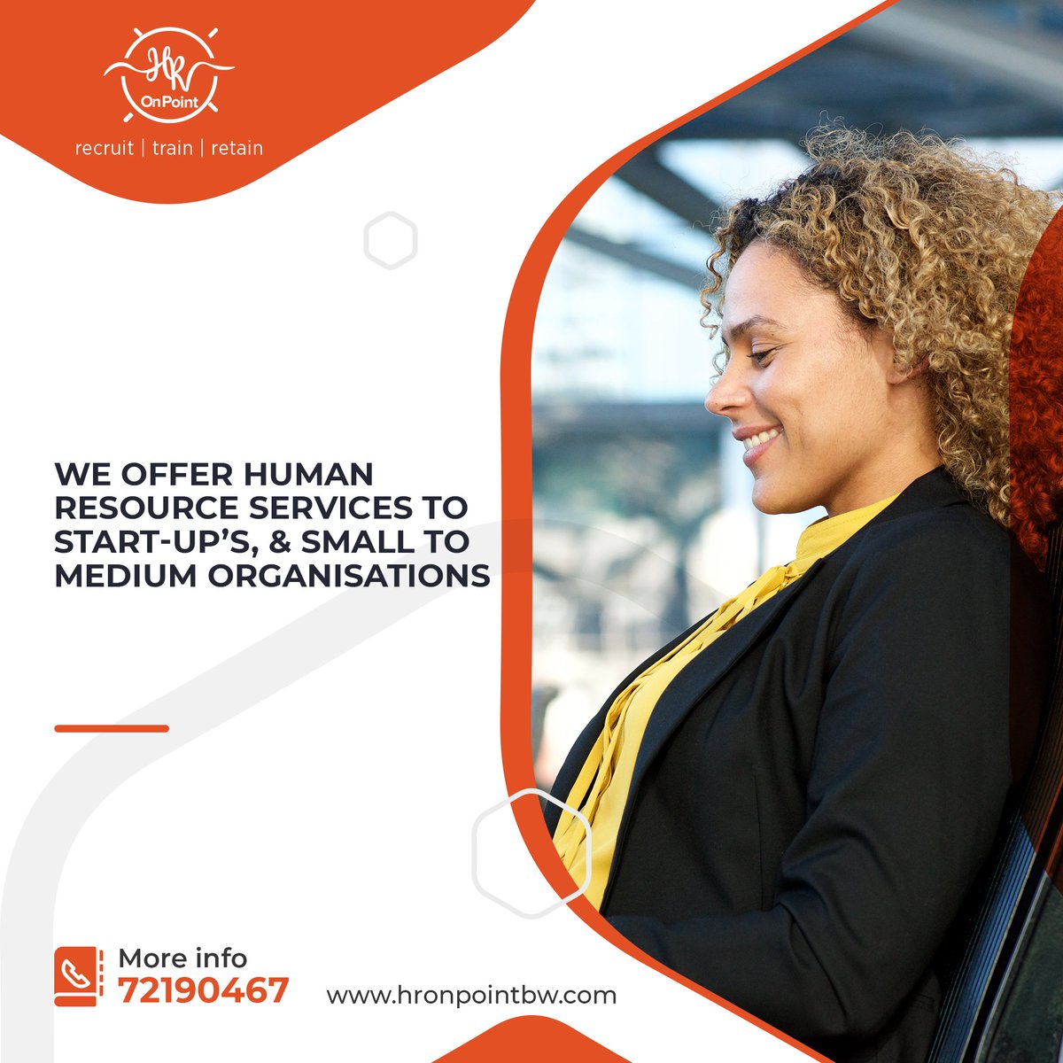 We offer human resource services to start-up companies, small to medium organisations that do not have an HR department. 

Our services range from recruitment to terminations.

Contact us now on 72190467

#pushabw #humanresourcesconsulting #HrOnPoint #Botswana #HRmanagement #HR