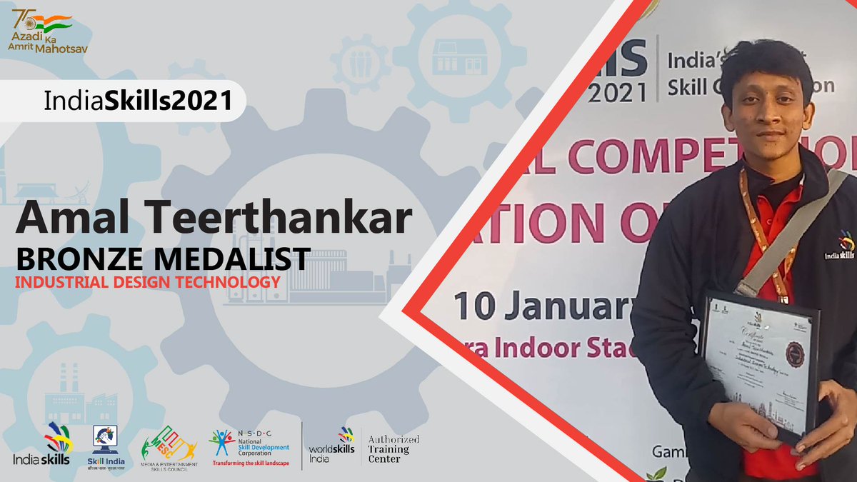 mesc_india's tweet photo. Amal Teerthankar, Bronze Medalist-Indiaskills2021, representing Gujarat. Let's have a look at the excitement &amp; happiness because of the  recognition of his hardwork. Watch his journey of #IndiaSkills2021 
https://t.co/F6gdT0AhHY

#bronzemedalist  #AzadiKaAmritMahotsav https://t.co/VFt5uG4ylY