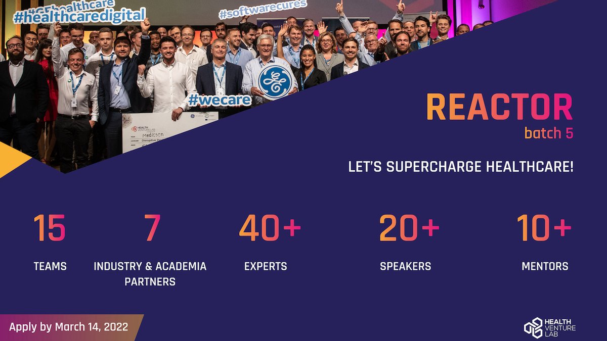 #Reactor22 applications are open! 🥳 What participating teams can expect:
🚀 10+ mentors 
🚀20+ speakers
🚀 40+ experts
🚀 15+ 1:1 consultations per team
🚀 7 industry and academy partners providing expert training 
🚀 Funding opportunities 
 APPLY TODAY: bit.ly/Reactor22