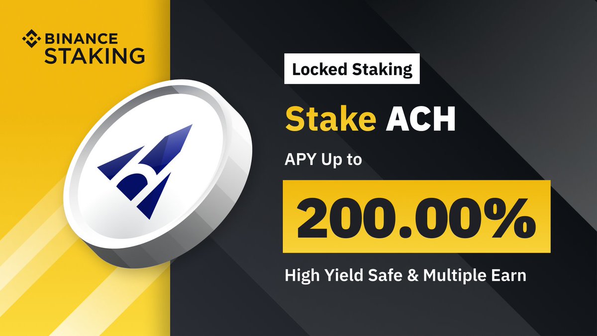 #Binance Staking launches <a href="/AlchemyPay/">Alchemy Pay|$ACH: Fiat-Crypto Payment Gateway</a> $ACH staking with up to 200.00% APY. 

➡️ binance.com/en/support/ann…
