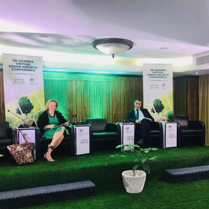 .<a href="/kate_airey/">kate airey</a> and <a href="/misterock/">Andrew Ockenden</a> opening the first 🇬🇧🇺🇬Green Growth Conference:

‘Climate change is a challenge but also presents opportunities for jobs, development &amp; growth. There is huge potential from green growth &amp; long systematic change for 🇺🇬is a key part of the 🇬🇧 partnership’