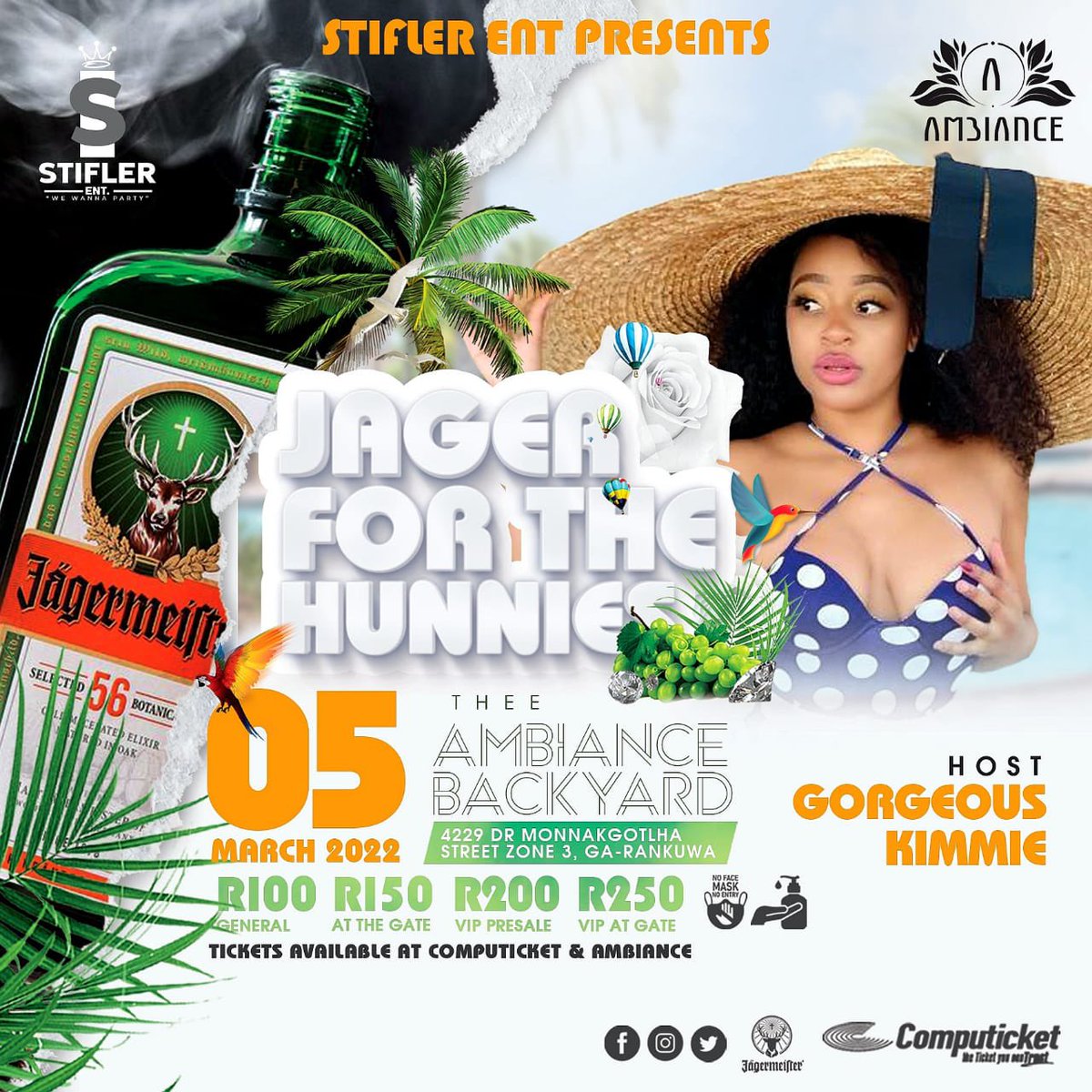 Stiflerr92's tweet photo. Always Classy ,Never trashy and a little bit Sassy 😎🔥🔥

INTRODUCING OUR FIRST “HUN”
@gorgeous_kimmie 

🔥🔥🔥🔥🔥🔥🔥🔥🔥 🔥🔥

Tickets are available @ Computicket 

#JagerFortheHunnies #Stifler_Ent #dayvibe #AmbianceBackyard  #WeWannaParty https://t.co/srYplIlHoI