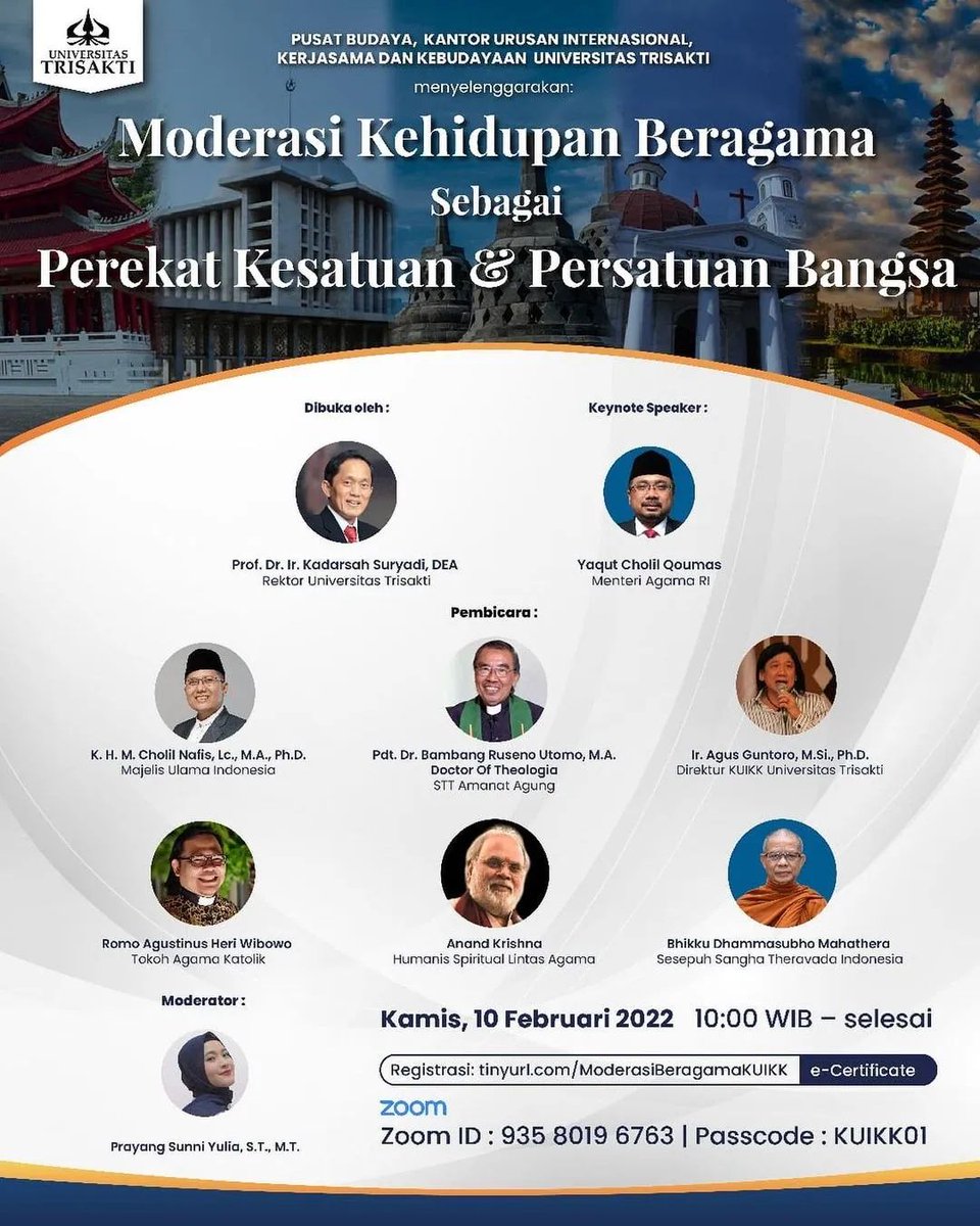 Link
Zoom Meeting
zoom.us/j/93580196763?…

Meeting ID:
935 8019 6763

Passcode: KUIKK01

Pendaftaran klik link berikut ini : tinyurl.com/ModerasiBeraga…*