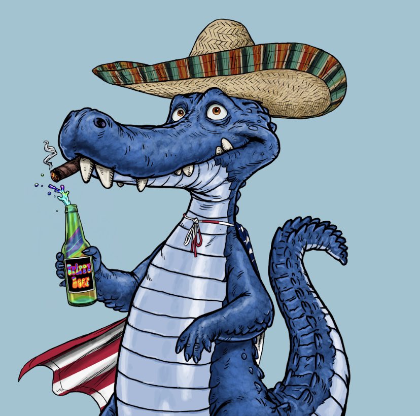 #NewProfilePic Snapped up this bad boy for a few reasons.

1) Always wanted a #Trippies Gator
2) Picked it up for a great price
3) I’ll receive another free Cosmic Trippies mint
4) I’m an Aussie and I f**king love beer

#NFT #NFTs #NFTCommunity #ParadiseTrippies