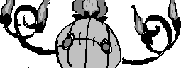 ゲームのお絵かきチャット機能で描いたノボリさんとシャンデラ 