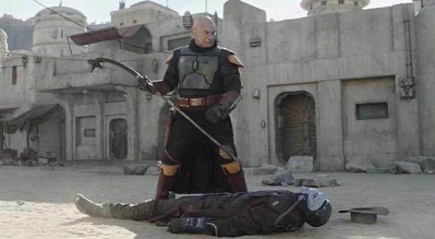 Temuera Morrison as Boba Fett (left) and Corey Burton as Cad Bane (right)