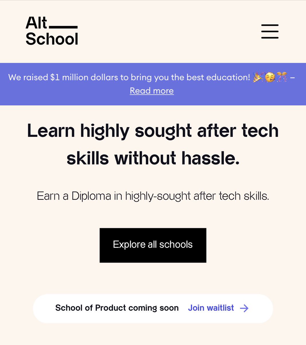 If your school is going on strike, go and apply to join <a href="/AltSchoolAfrica/">AltSchool Africa</a>, the waitlist for School of Product is out.   

Use this strike period to learn something marketable.   🚀🚀

visit : altschoolafrica.com