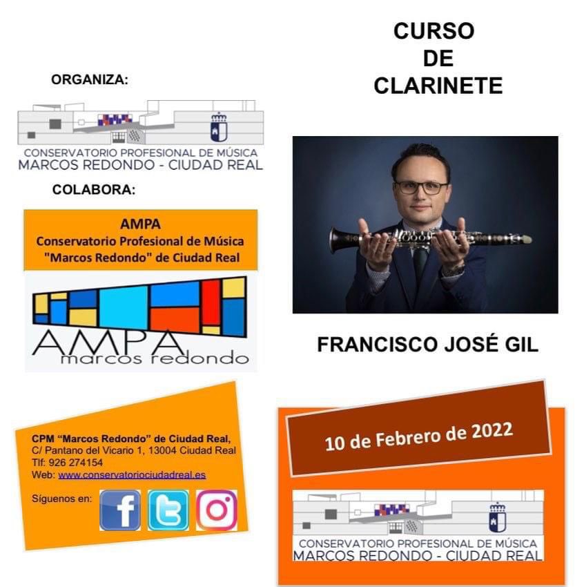 Curso de clarinete en el CPM Marcos Redondo de Ciudad Real.