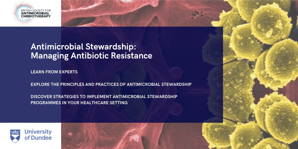 BSACandJAC's tweet photo. Recent reports estimate that AMR caused 1.2 million deaths in 2019. Join our free 6-week #MOOC to:

⚠️Learn about antibiotic resistance 
🦠Understand the role of antimicrobial stewardship #AMS 
🧪Assess the value of cutting-edge diagnostics 

#AbxSteward  https://t.co/8jUtlgZiJH https://t.co/XIY46slKh9