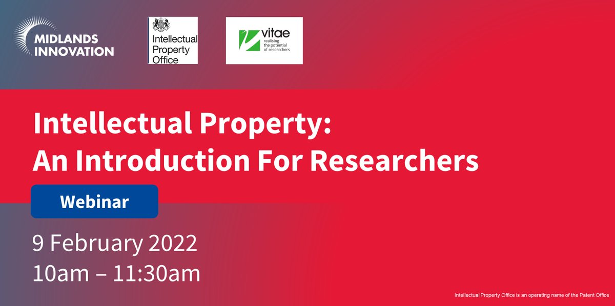 We're excited to have partnered with <a href="/Vitae_news/">Vitae</a> to offer bespoke IP training to 60 researchers across our partnership this morning. 

✅Topics: Patents, Trademarks, Copywrite, Design Rights 
🗣️Guest speaker Dr Carl Edwards <a href="/uniofleicester/">University of Leicester</a> 

<a href="/micragateway/">MICRAgateway</a> @HelenTurnerMI <a href="/The_IPO/">Intellectual Property Office UK</a>