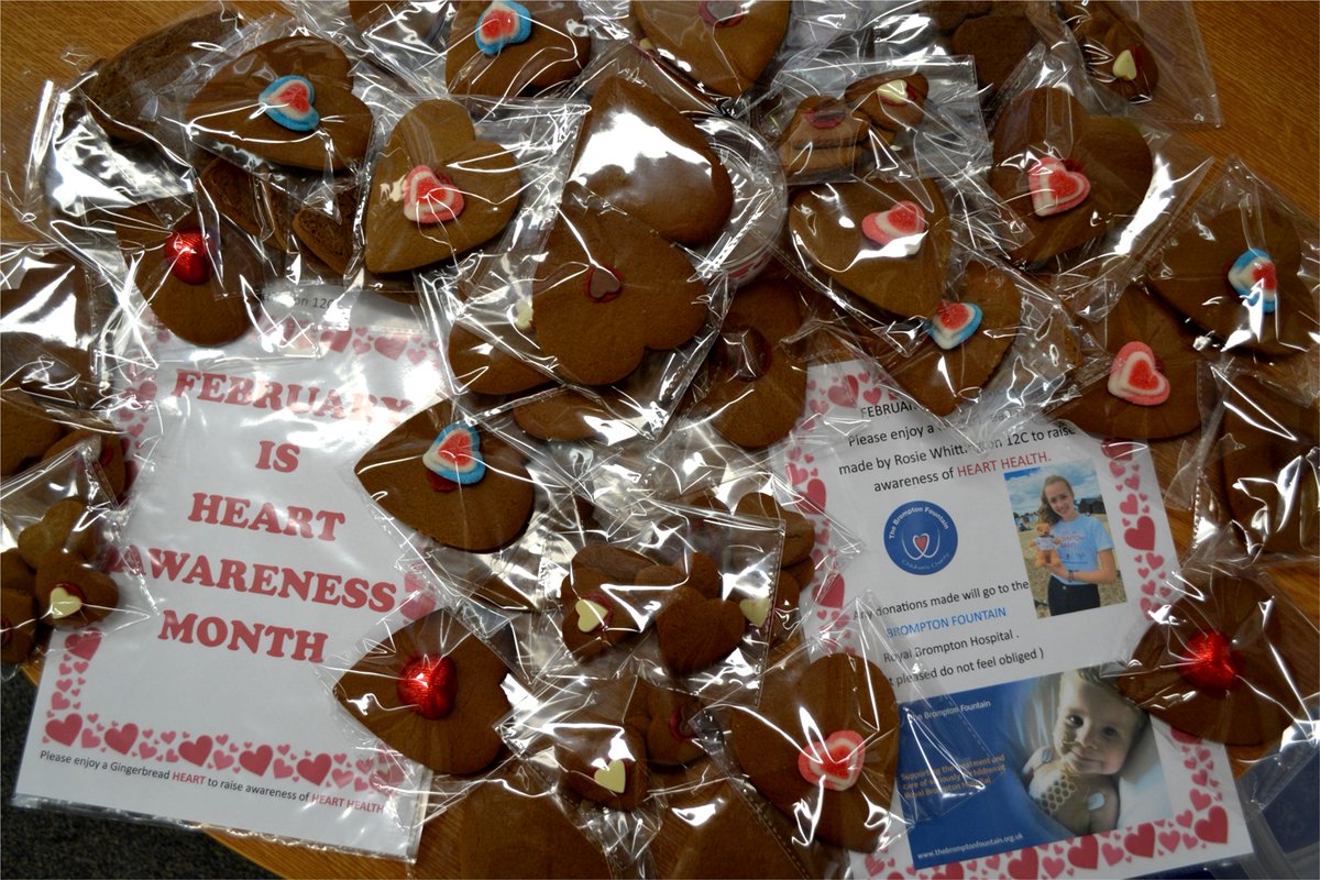 HandEHighSchool's tweet photo. Every year in February Rosie W in Y12 bakes the staff gingerbread cookies for heart health awareness with proceeds going to the Royal Brompton.  And every year they are delicious (and disappear in minutes!).  Thank you Rosie, guaranteed they will be gone by breaktime... https://t.co/sSj89dqZZO