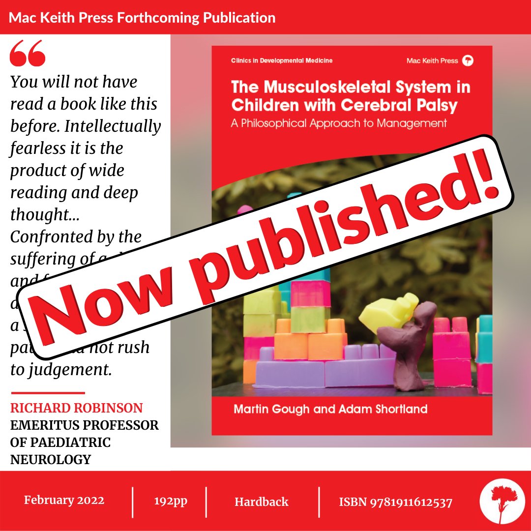 Our first publication of 2022! 🎉

Gough and Shortland's The Musculoskeletal System in Children with Cerebral Palsy: A Philosophical Approach to Management is available now! 

Book page📕- bit.ly/3IXiNFU 
Podcast📽️- bit.ly/3L19R4o
Blog✍️- bit.ly/3ogrkvV
